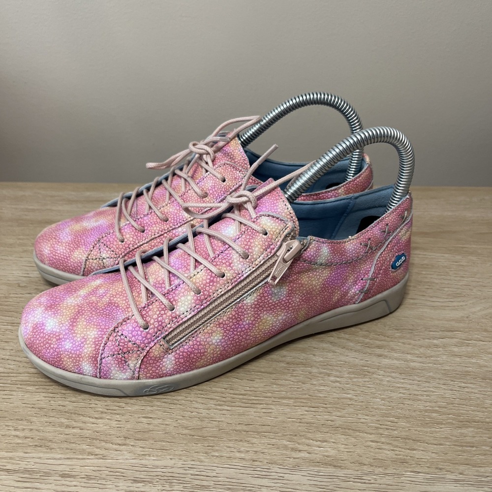 CLOUD Aika Prints Marea Rose Pink Side-Zip‎ Leather Minimalist Sneakers 7.5 / 38 - Picture 3 of 10
